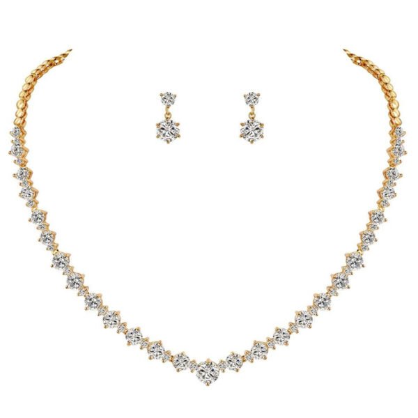 Gold Plated Bridal Necklace - Image 7