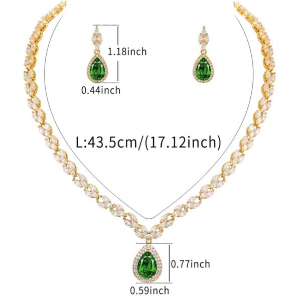 Drop Shape Bridal Necklace - Image 2